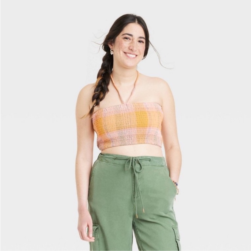 2/$20   Universal thread Smocked Tank Top - Multicolor Plaid
